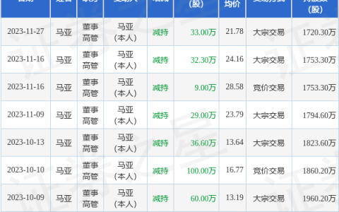 真视通：11月27日公司高管马亚减持公司股份合计33万股