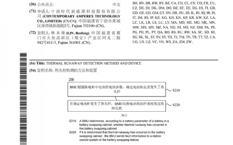 宁德时代新获得国际专利授权：“热失控检测的方法和装置”