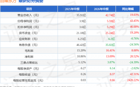 百隆东方（601339）2026年中报简析：营收净利润同比双双增长，盈利能力上升